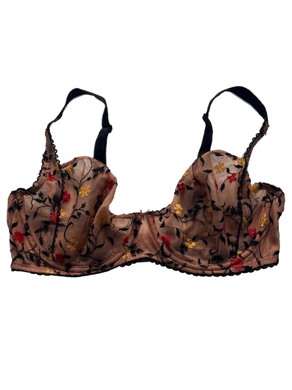 Adore Me Rosa Floral Brown Unlined Bra - Size 34DD